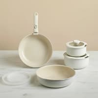 سرویس قابلمه 9 پارچه القایی کاراجا سوئیس کریستال ایزی کلیپ کرم