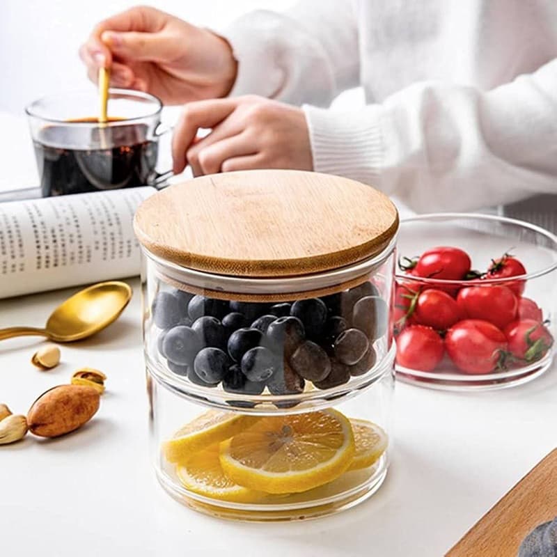 بانکه تنقلات پیرکس درب بامبو دوطبقه کد875