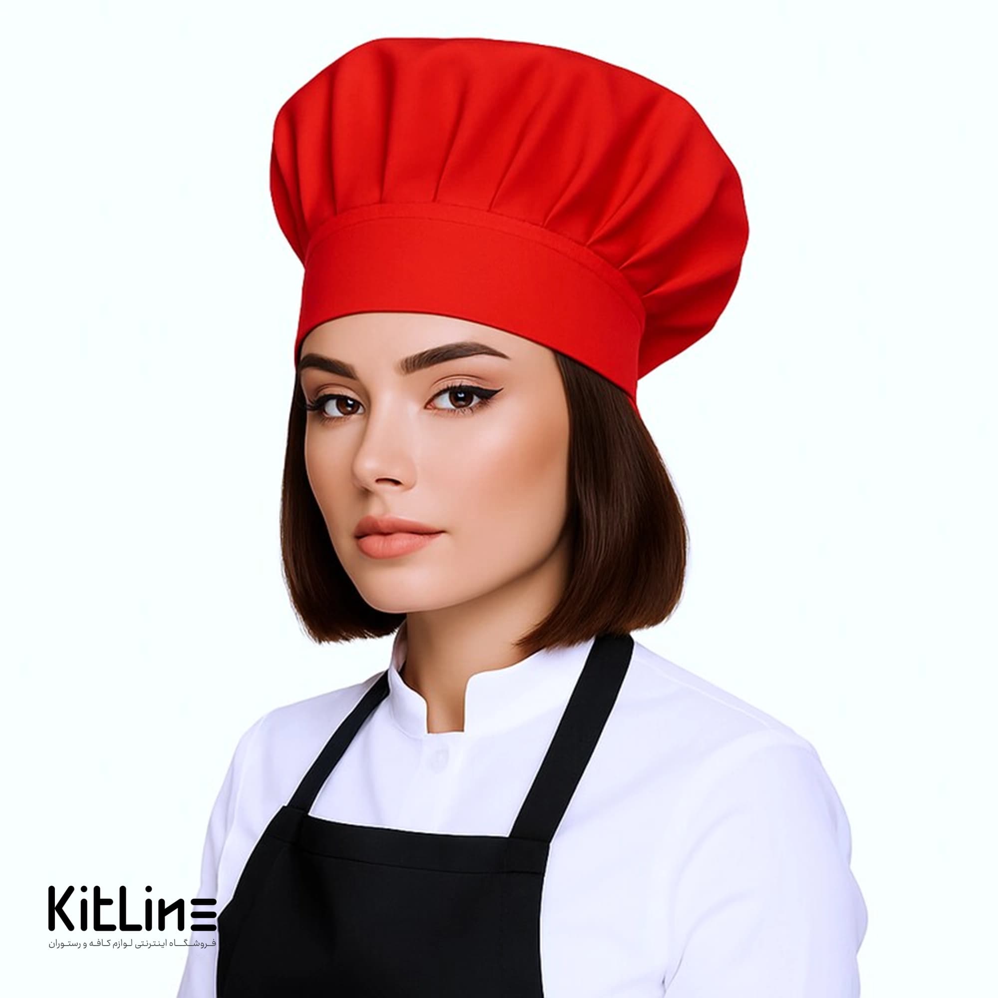 کلاه سرآشپز ترگال کجراه قرمز پوشاکو