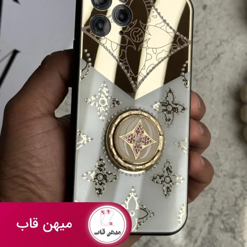 قاب موبایل آیفون لویی ویتون آینه و نگین حلقه - کد (۸۷۴۸۹)