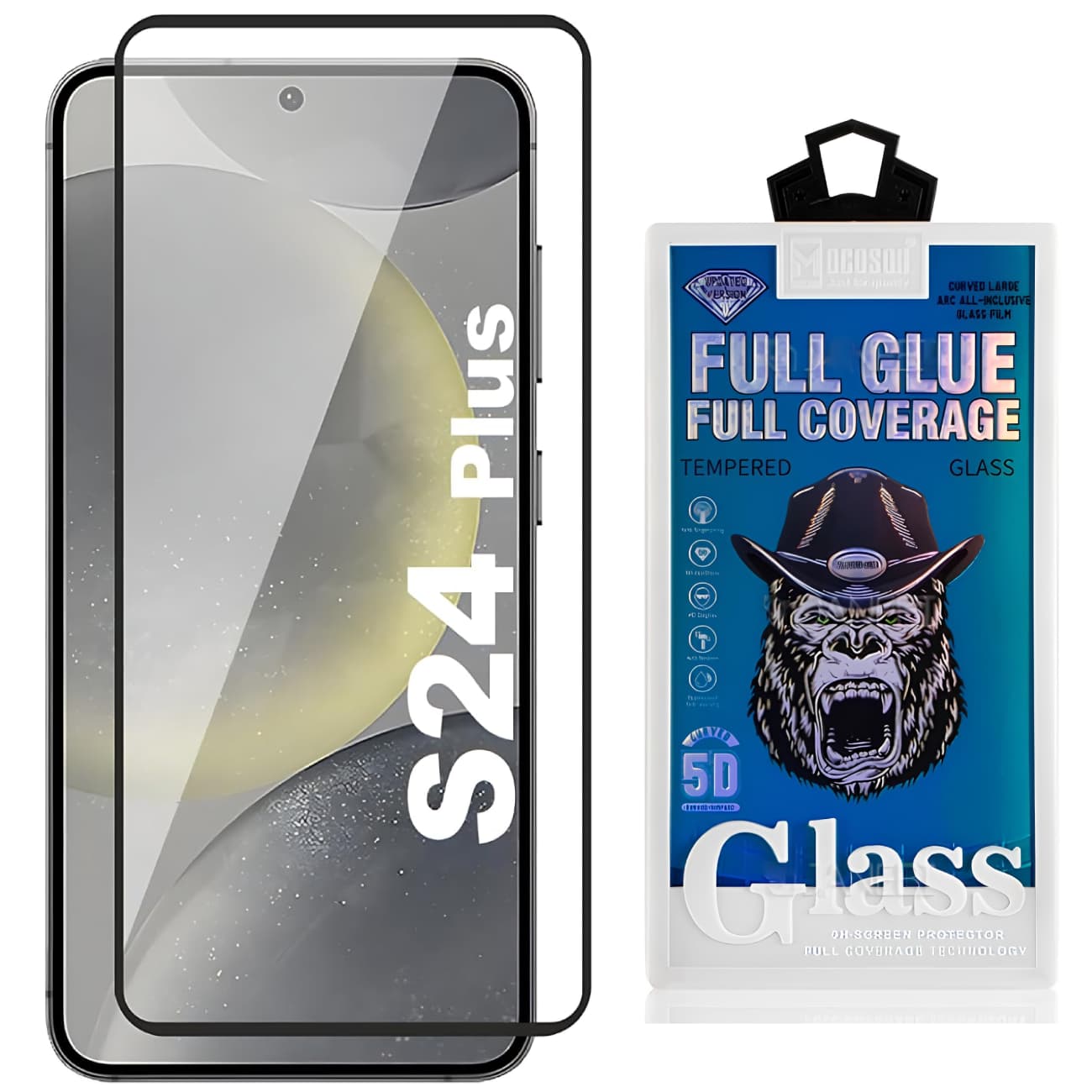 گلس تمام چسب 5 بعدی سامسونگ گلکسی اس 24 پلاس موکوسون