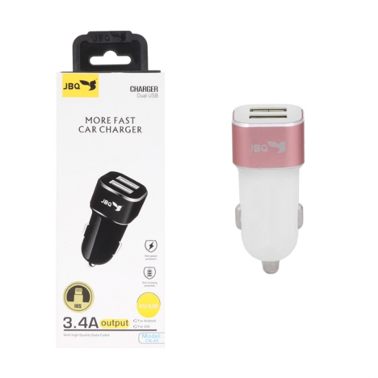 شارژر فندکی 18 وات فست دو پورت جی بی کیو مدل CN-45 همراه با کابل آیفون