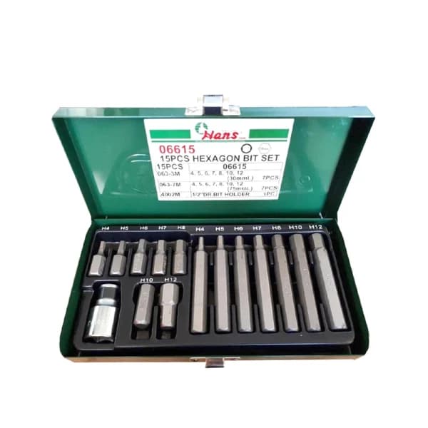 جعبه بیت 15 پارچه آلن شش گوش H هنس HANS مدل 06615