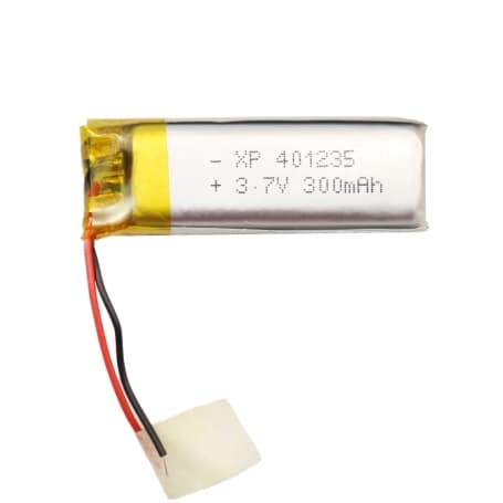 باتری لیتیوم پلیمر 3.7v ظرفیت 300mAh کد 401235