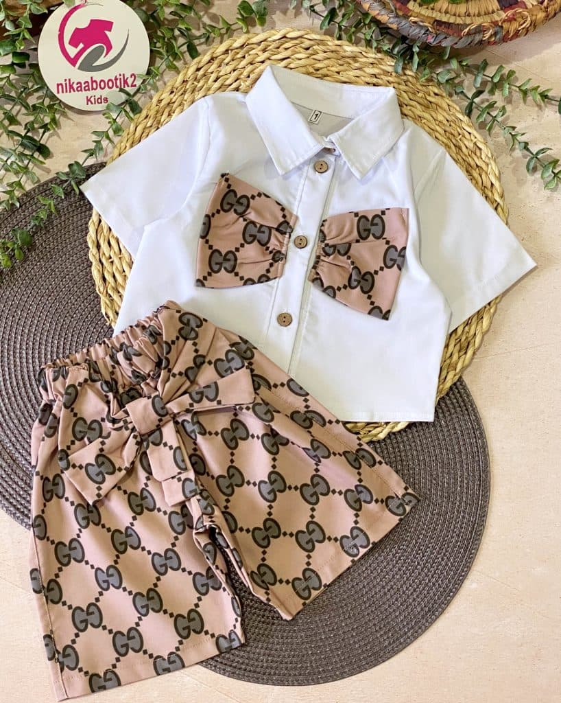 شومیز شلوارک کتان گوچی