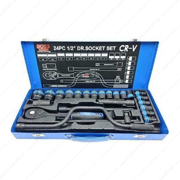 جعبه بکس 24 پارچه فشار قوی درایو 1/2 اینچ برند Boss کد BS-123PK41-19