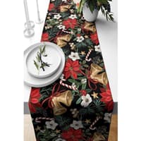 رانر طرح دار پیلولند کریسمس مشکی 140×40 سانتی