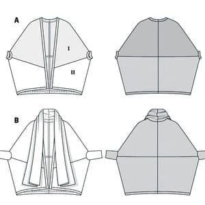 الگو خیاطی کت و ژاکت زنانه بوردا استایل کد 6336 سایز 34 تا 44 متد مولر