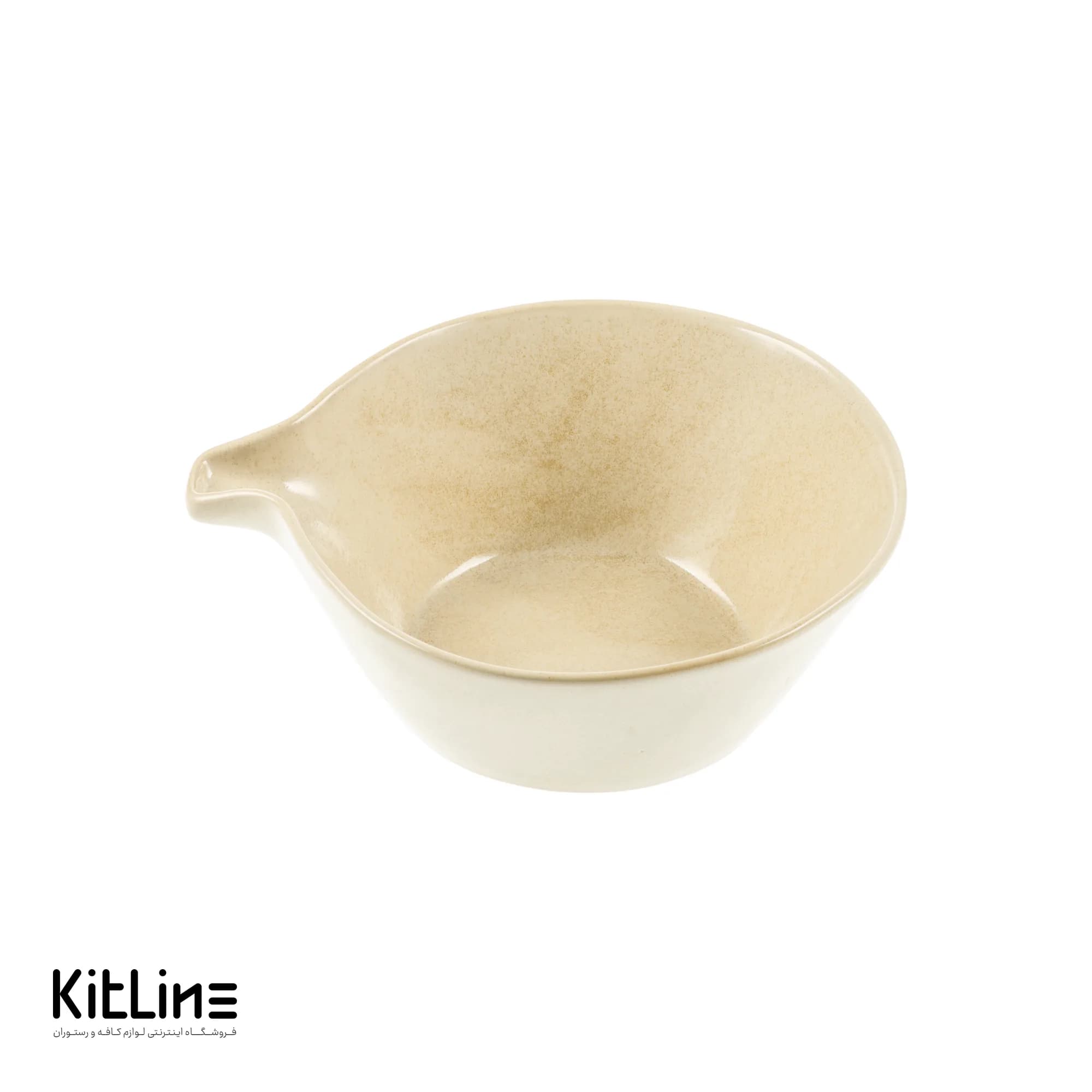 کاسه استون ور بزرگ تک لبه بژ تیبل