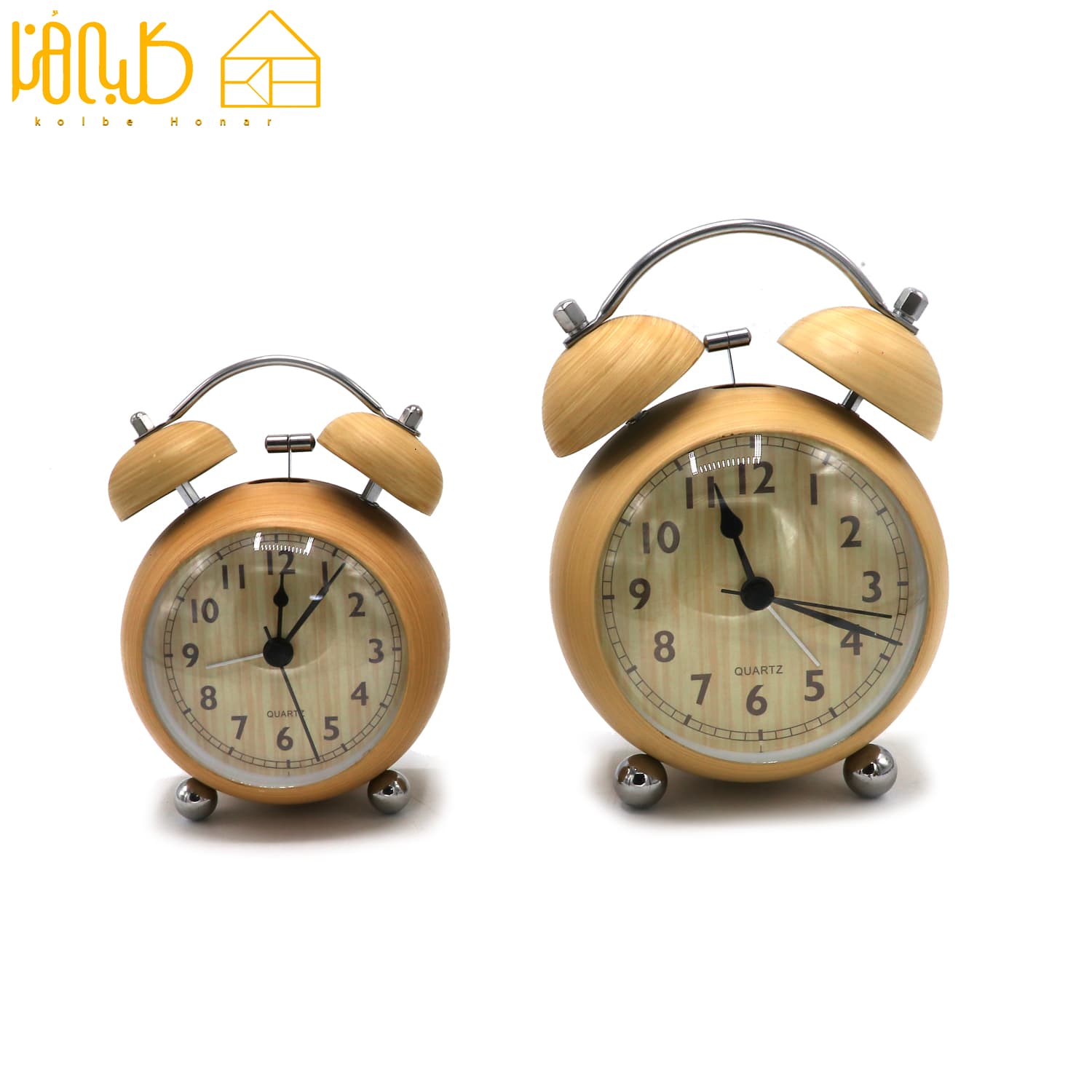 ساعت زنگدار طرح چوب