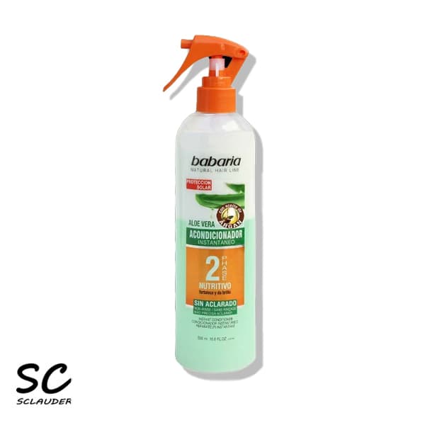 اسپری دو فاز باباریا Babaria آبرسان قوی و نرم کننده مو حاوی آلوئه ورا