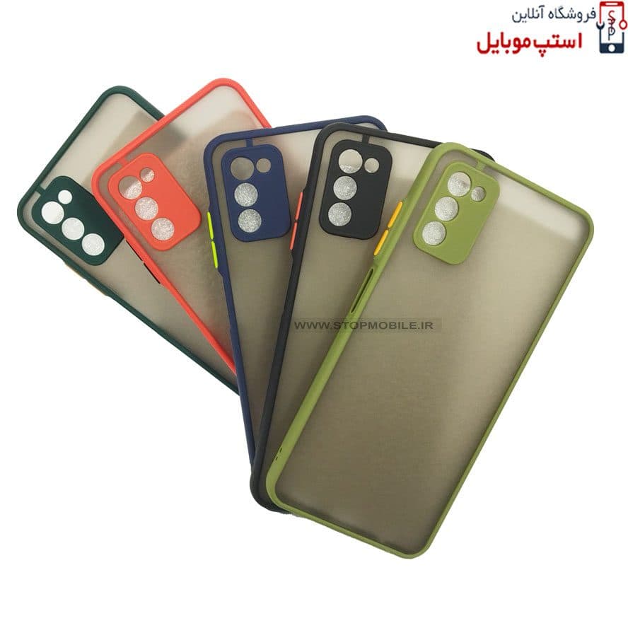 قاب گوشی سامسونگ Galaxy A03S مدل پشت مات محافظ لنز دار
