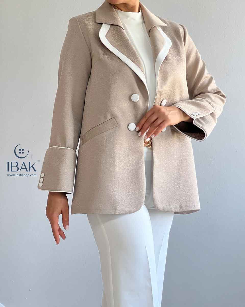 مانتو دو یقه 4 دکمه ایبک