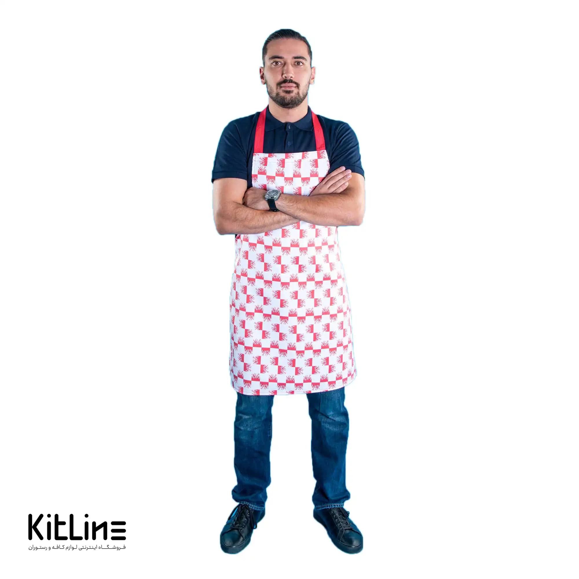 پیشبند ترگال کجراه قرمز پوشاکو