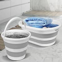 سبد رخت چرک سطل تاشو سیلیکون ملنی هوم طوسی