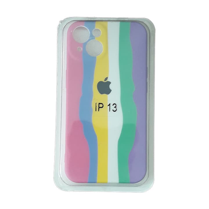 قاب سيليکون طرح دار رنگی کم رنگ iPhone 13