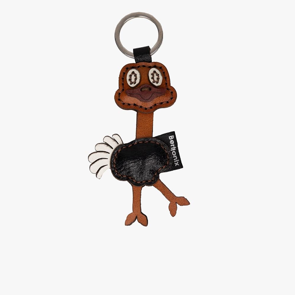 جاسوئیچی چرمی طرح شترمرغ -