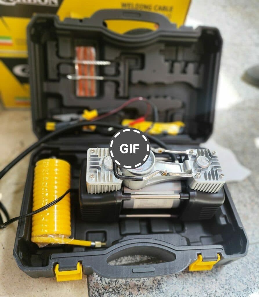 پمپ فندکی دو سیلندر کمل با کیف پلاستیکی و لوازم مدل QS40P