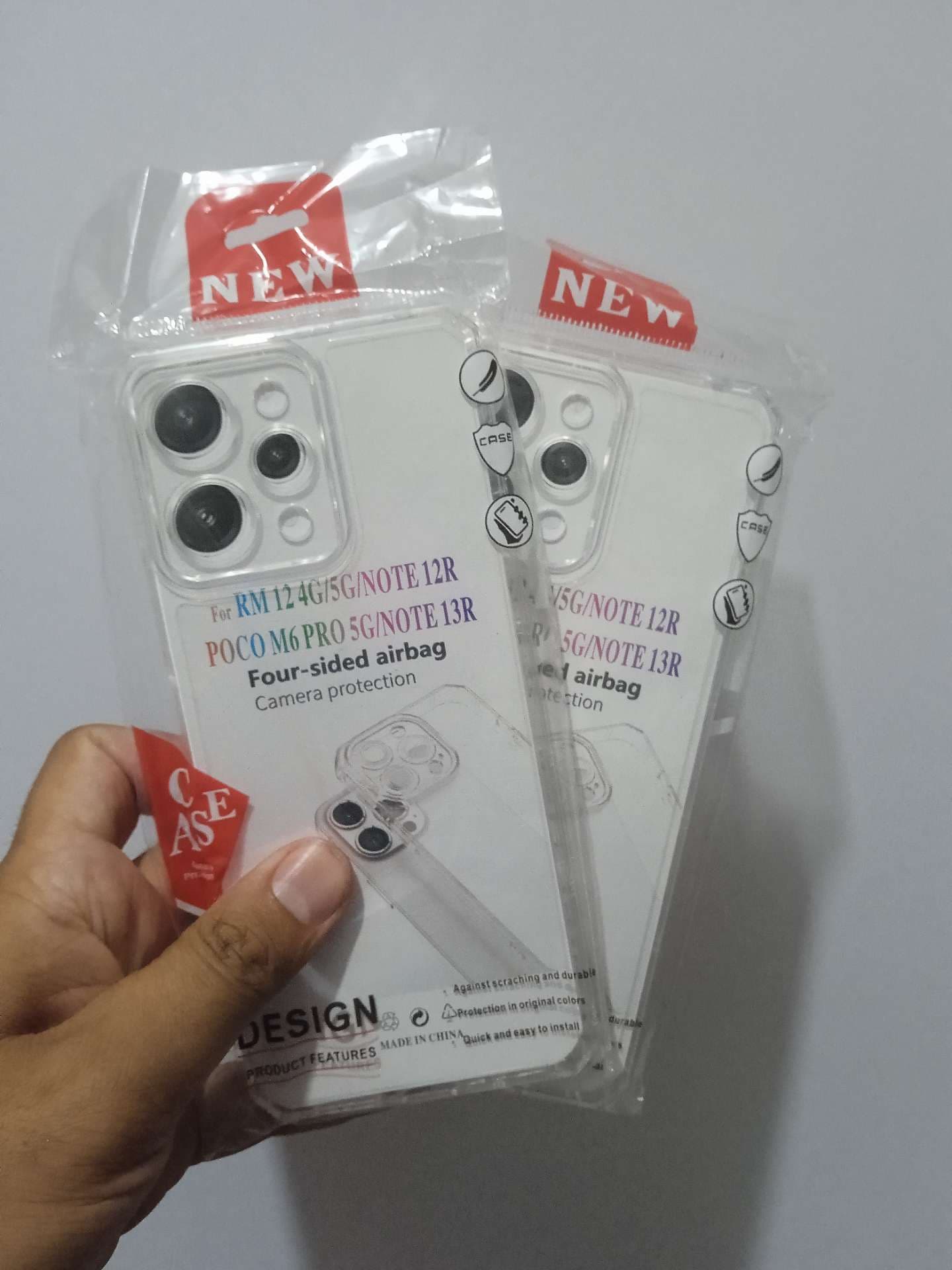 قاب گوشی شیائومی Poco M6 pro 5G/REDMI 12 مدل ژله ای شفاف محافظ لنز دار ایربگ دار