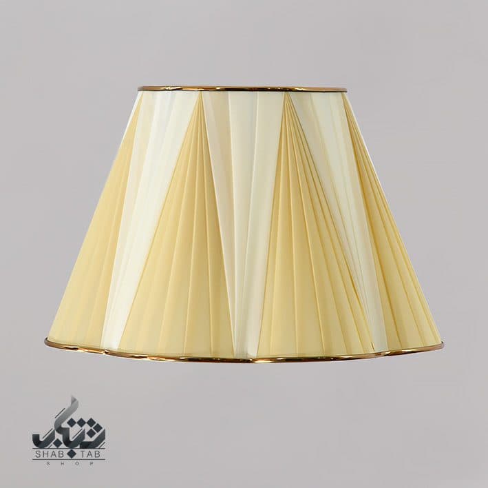 شید آباژور مدل گل دو رنگ سایز 40 شیری کرم – سرپیچ E27