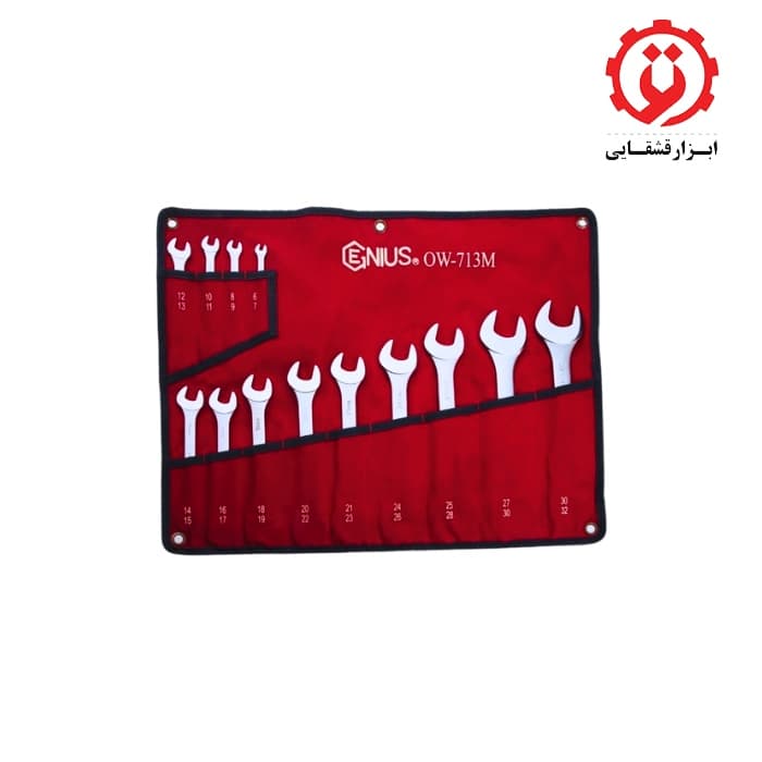 مجموعه 13 عددی آچار دوسر تخت جنیوس مدل OW-713M