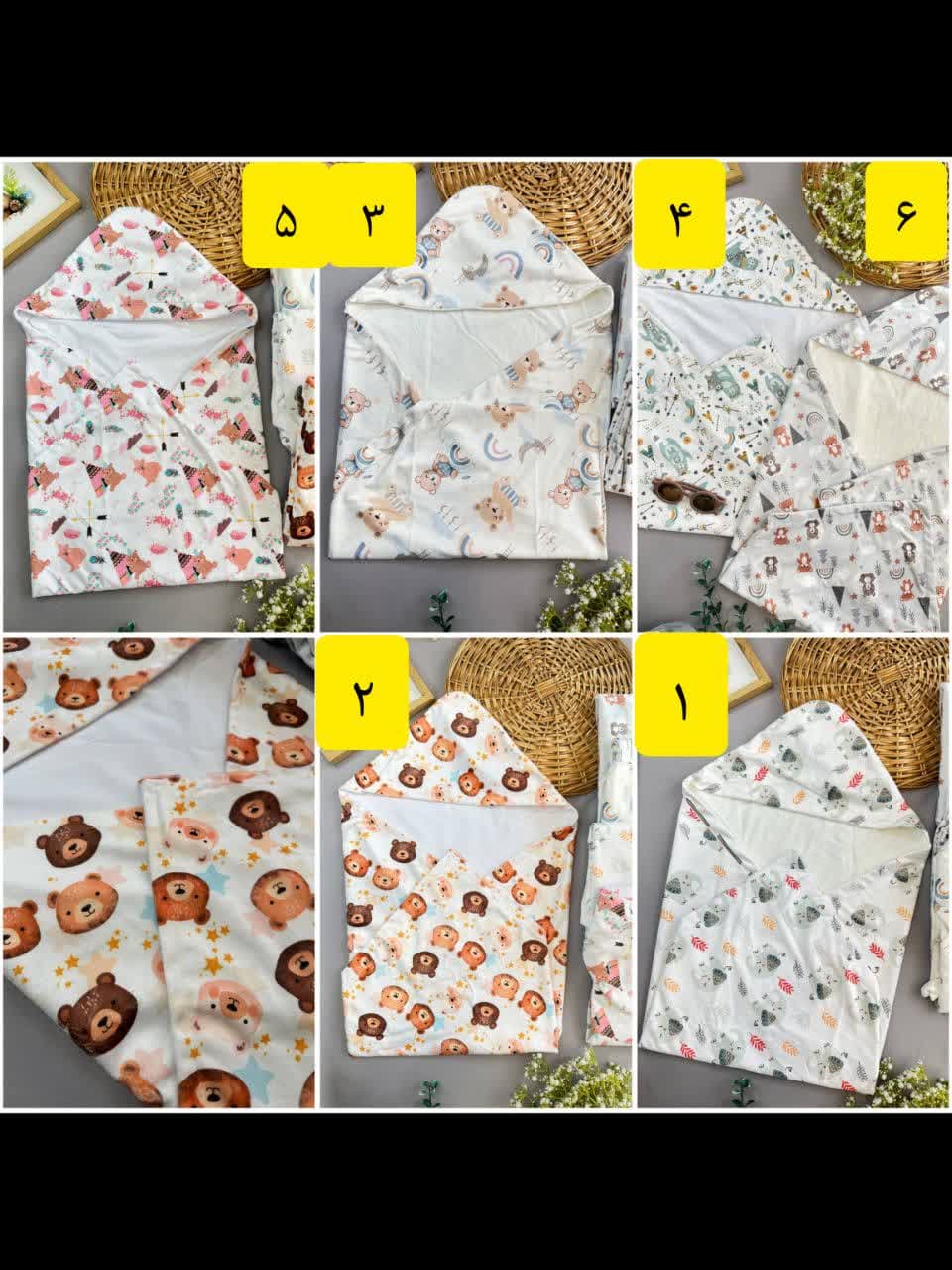 پتو مخمل دورپیچ عروسکی طرح دار نوزادی و کودک کد 29015