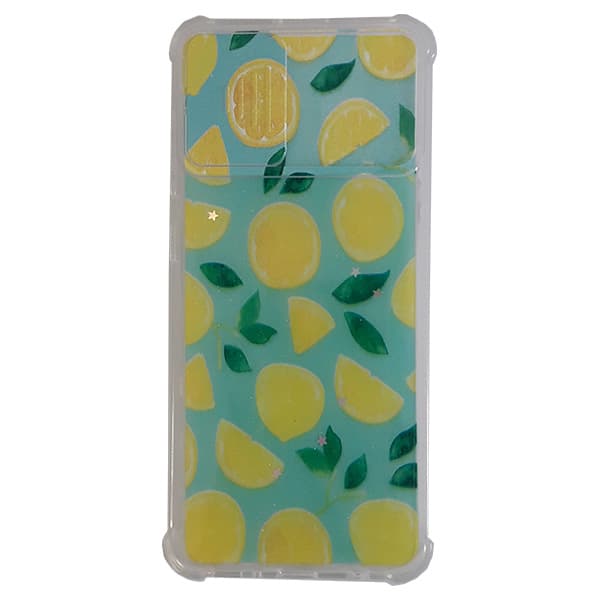 قاب سيليکون محافظ لنز کشويي برّاق طرح دار سامسونگ A31 طرح لیمویی