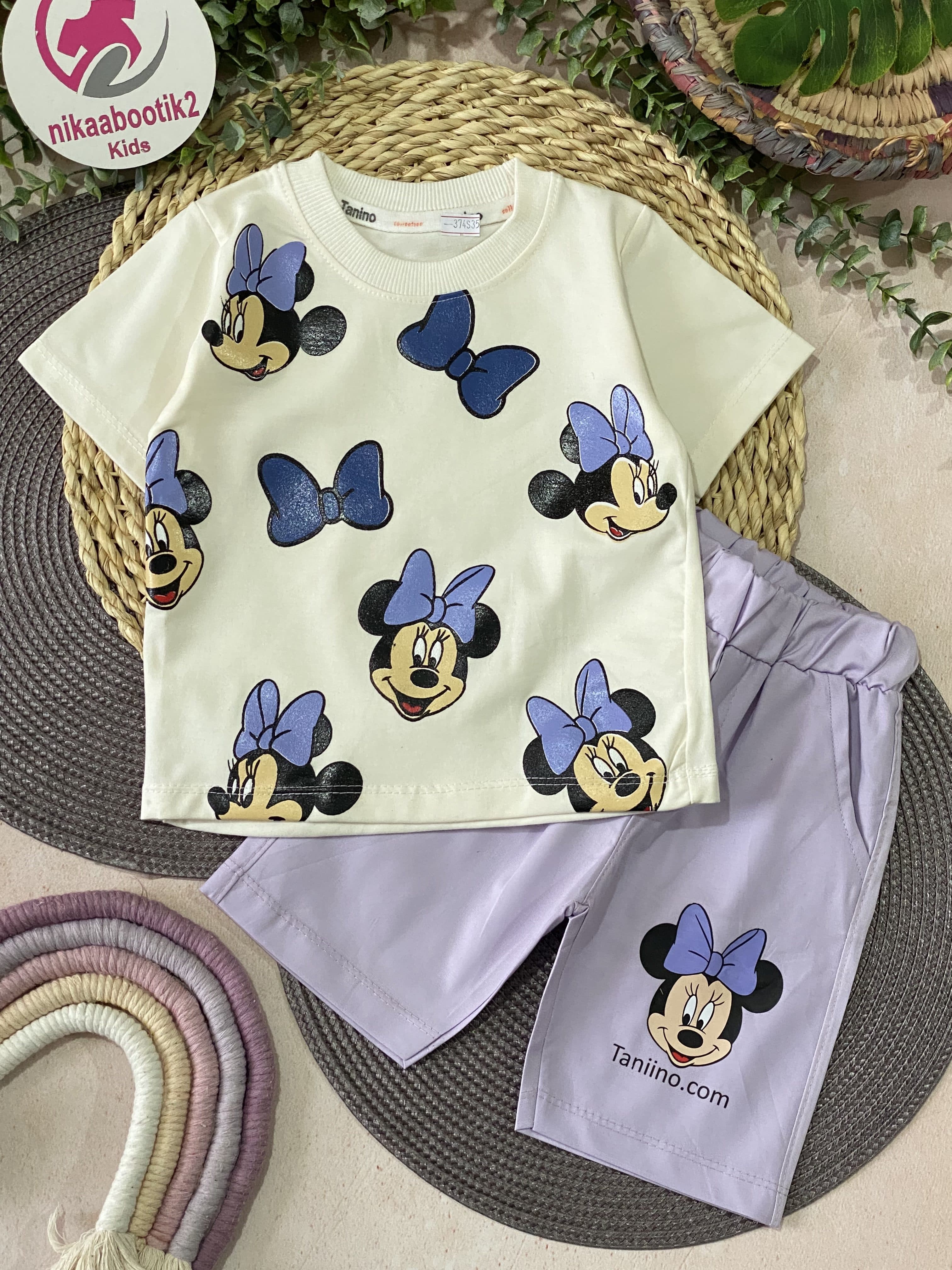 تیشرت شلوارک مینی بنفش