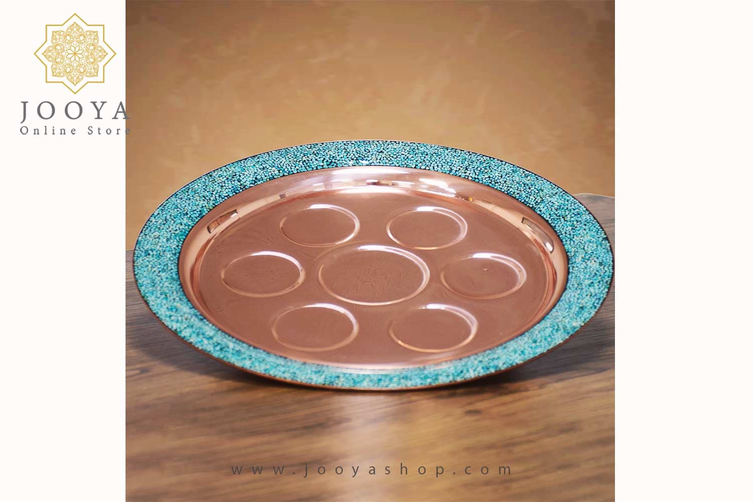 سینی فیروزه کوبی شربت خوری آقاجانی