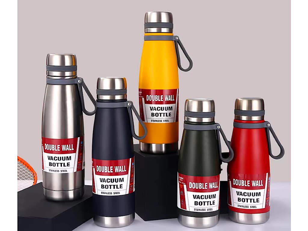 فلاسک تمام استیل حجم 800 میلی لیتر با بند سیلیکونی