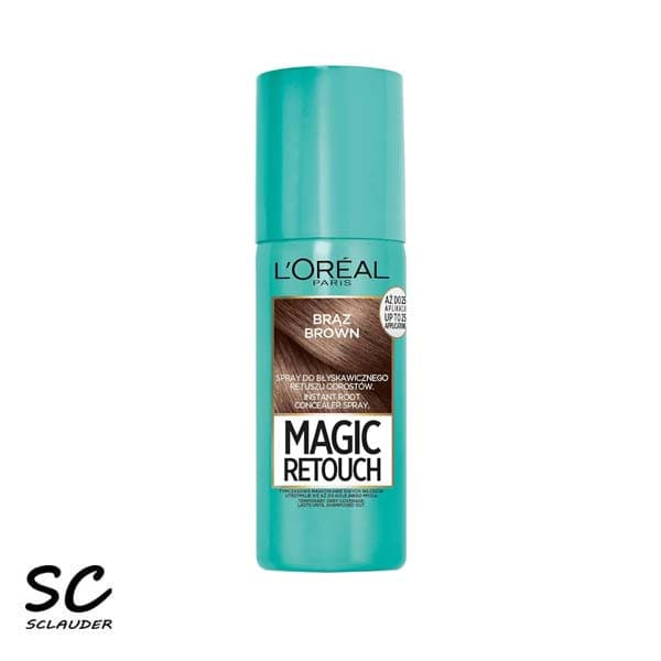 اسپری رنگ (کانسیلر) ریشه مو لورال مدل Magic Retouch رنگ braz brown