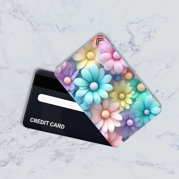 استیکر کارت بانکی مدل گلدار دخترانه کد CAC441-K