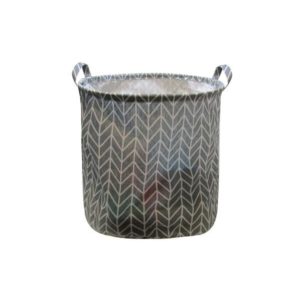 آریگو سبد وسایل دسته دار 20 سانت گرد لمینیت طوسی طرح دار