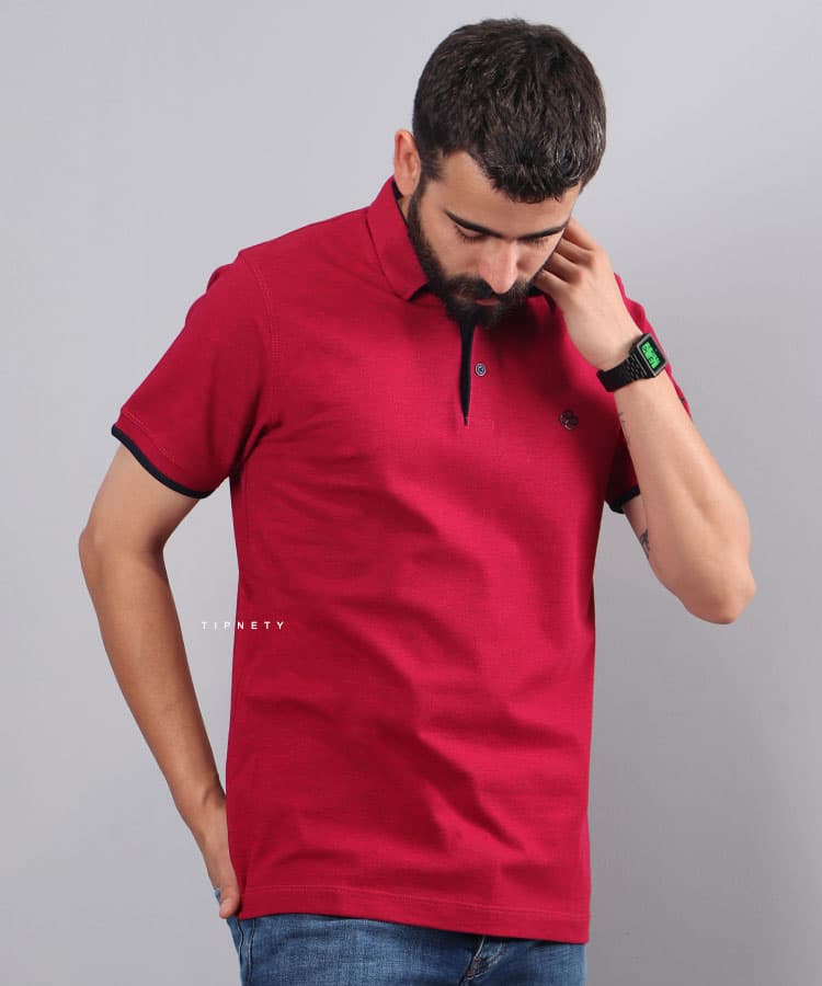 تیشرت یقه دار ساده مردانه 5303