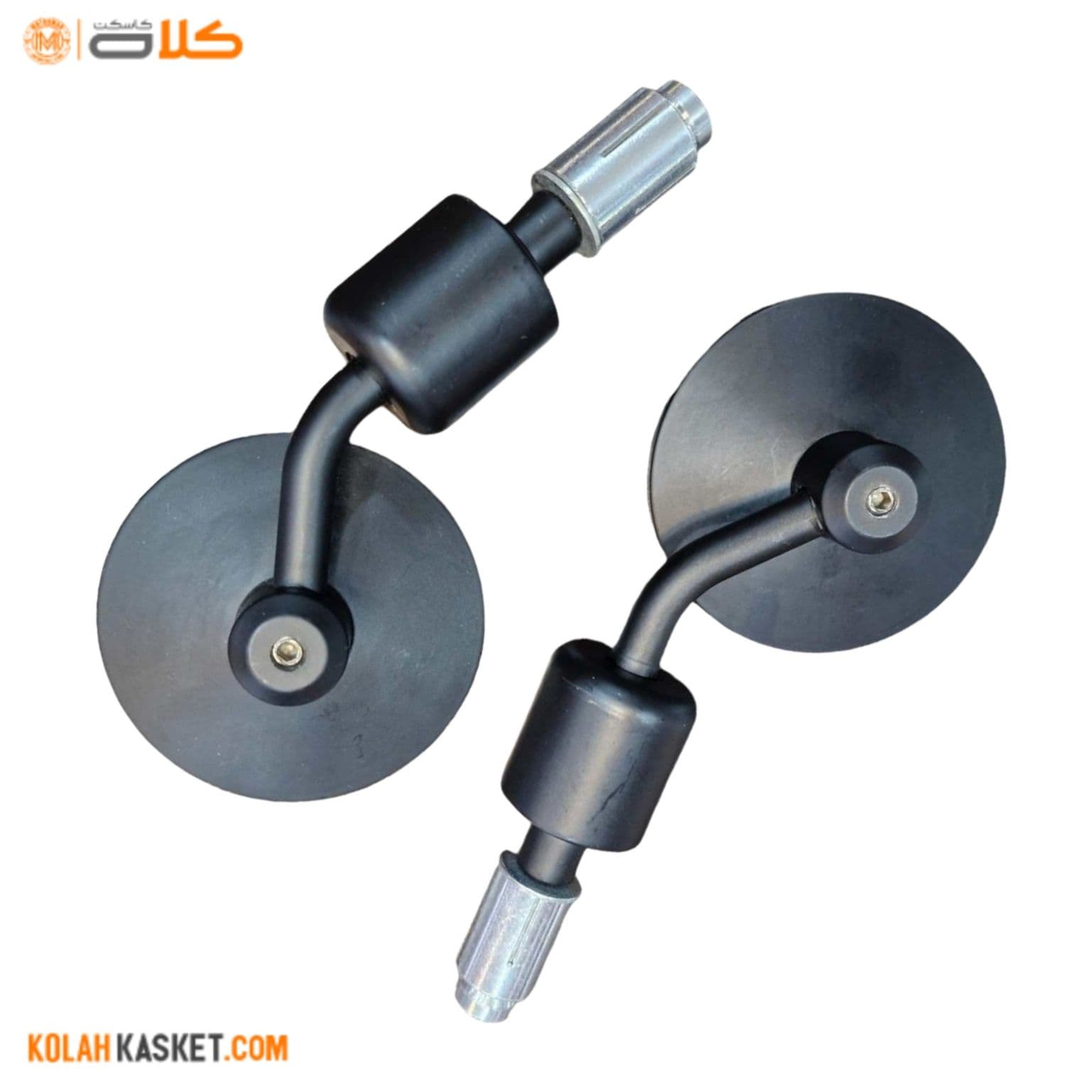 آینه سر فرمان موتور سیکلت فلزی مشکی | blk کد32