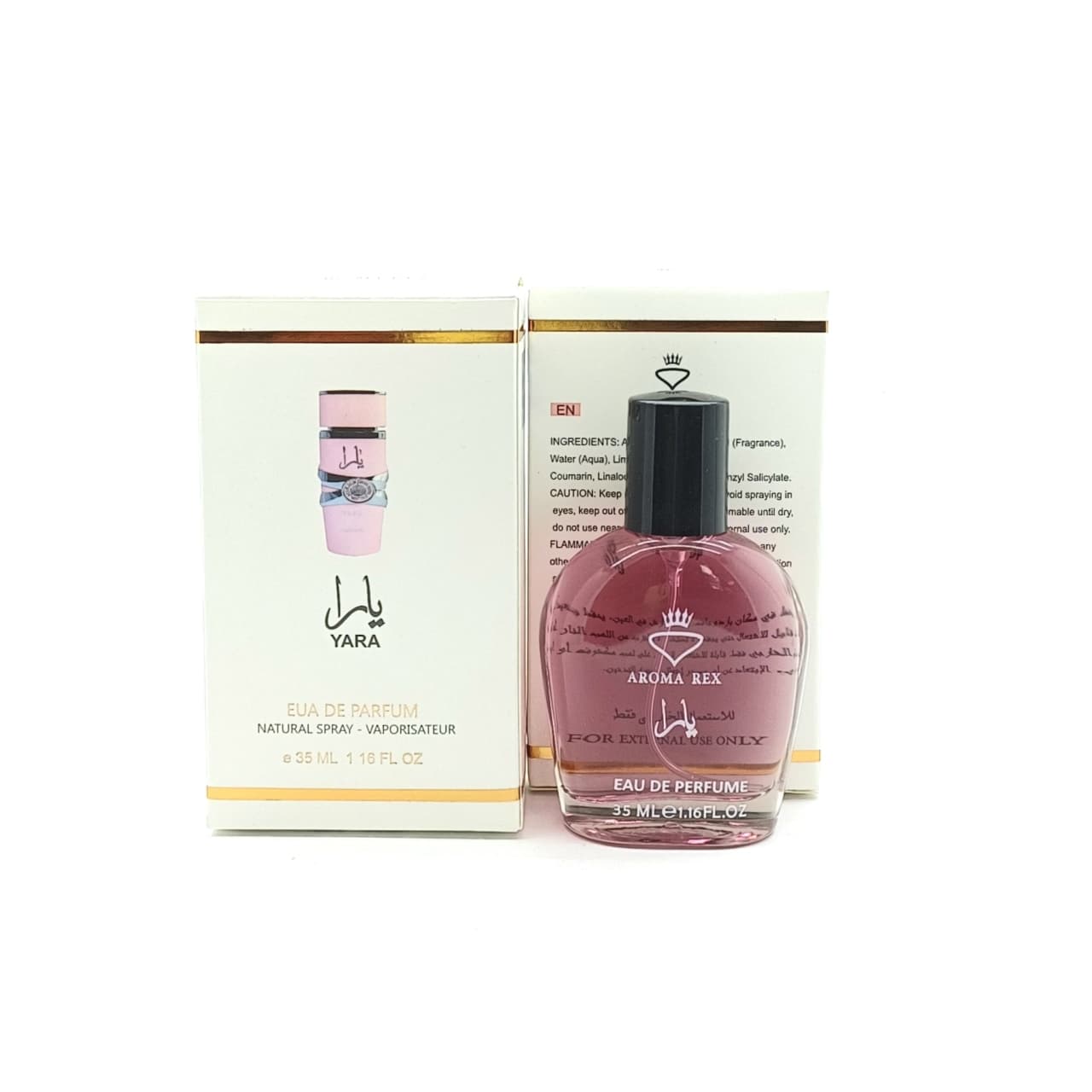ادکلن زنانه آروما رکس مدل یارا صورتی Yara حجم 35 میلی لیتر