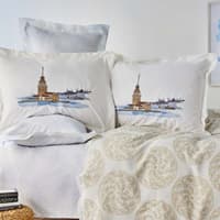 سرویس پیکه و ملحفه دو نفره کاراجاهوم Bogazici بژ