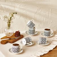 ست قهوه خوری ۶ نفره امسان Verano مشکی 90 میلی