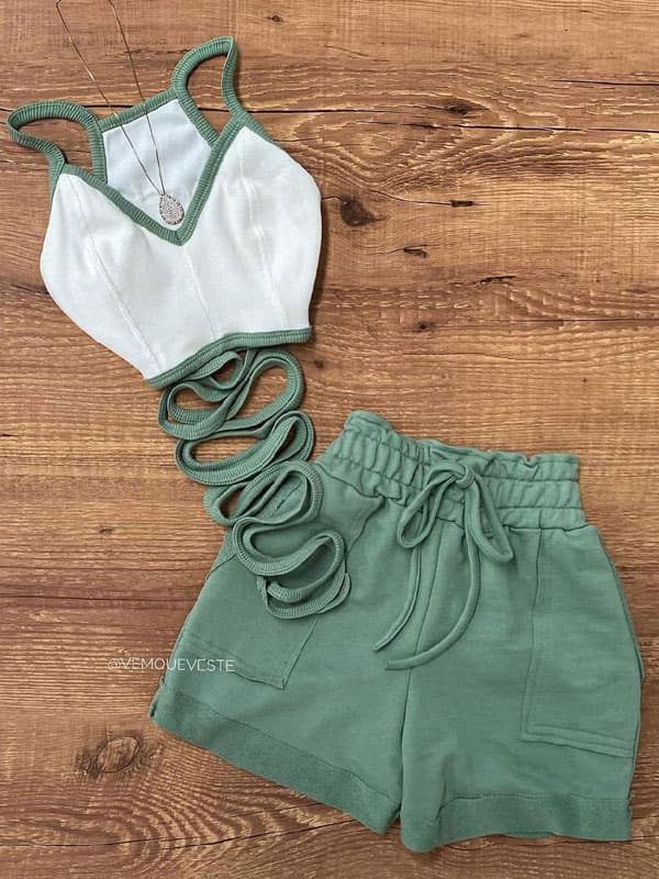 ست تاپ و شلوارک دخترونه مدل سپینور