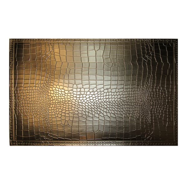 پاردیک زیر بشقابی مستطیل طرح دار پوست ماری طلایی