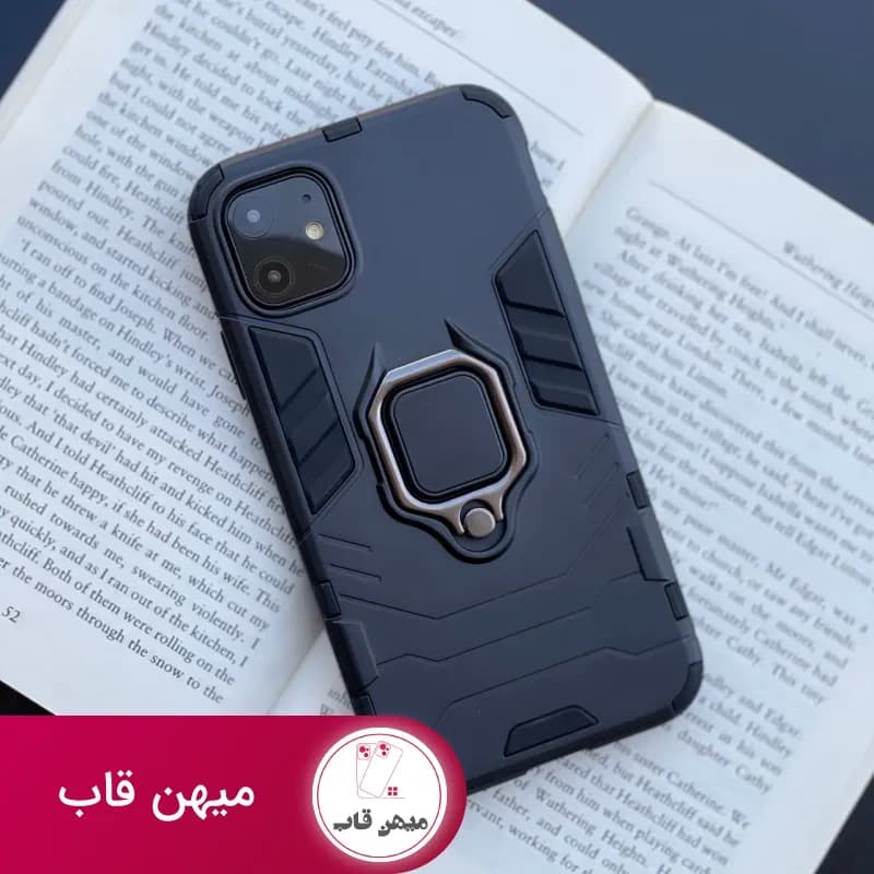 قاب موبایل آیفون آرمور بتمن حلقه دار مشکی - کد (۱۰۰۳۱۳)