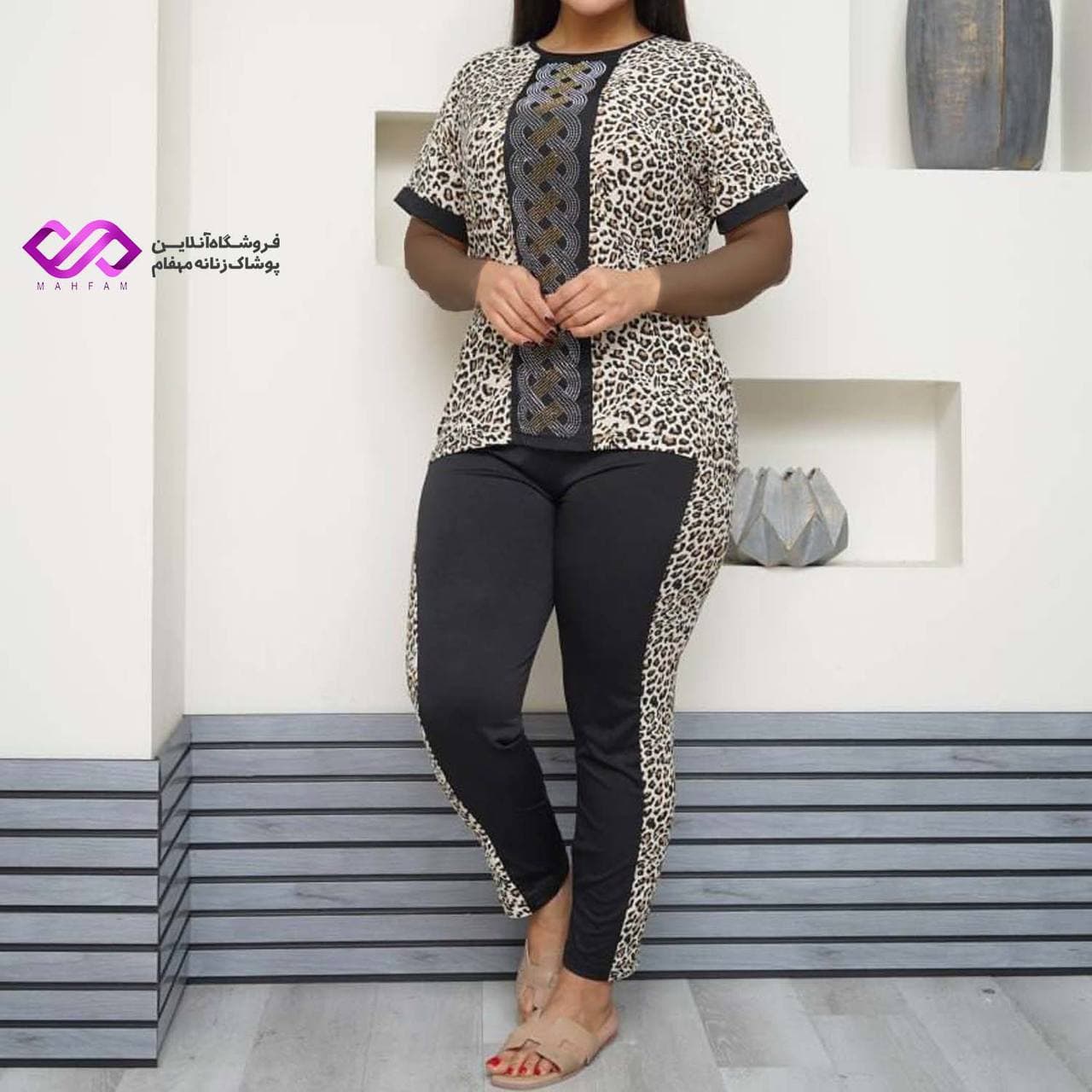 بلوز کیمونو وسط نگین دار و ساپورت