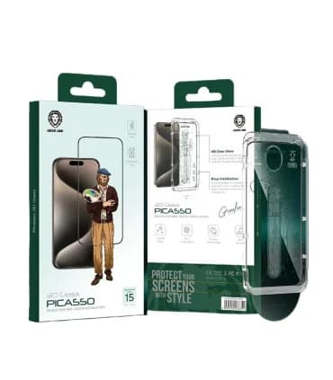 گلس قالب نصب اسان گرین لاین مدل پیکاسو ایفون 13 Green Lion 3D Glass PICASSO Iphone 13