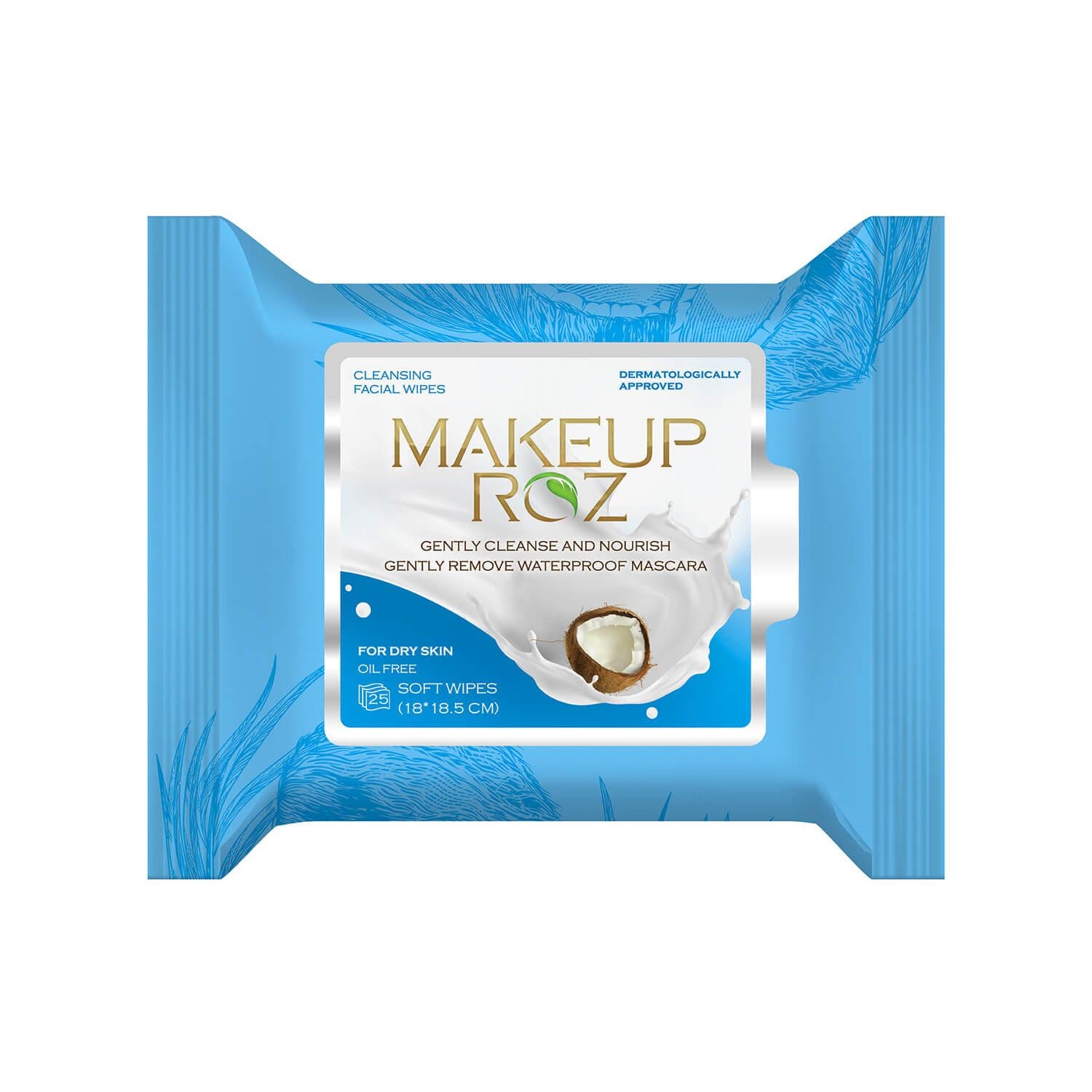 دستمال مرطوب پاک کننده آرایش میکاپ رز مدل نارگیل بسته 25 عددی