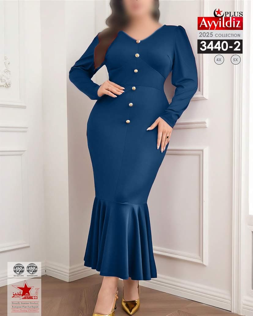 پیراهن مجلسی زنانه زیبا و شیک سایز بزرگ 3440