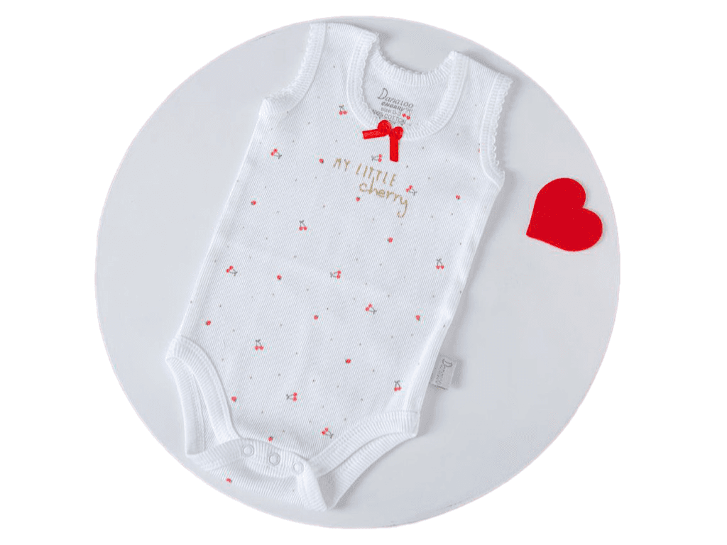 بادی آستین حلقه ای نوزادی دخترانه طرح گیلاس دانالو Danaloo