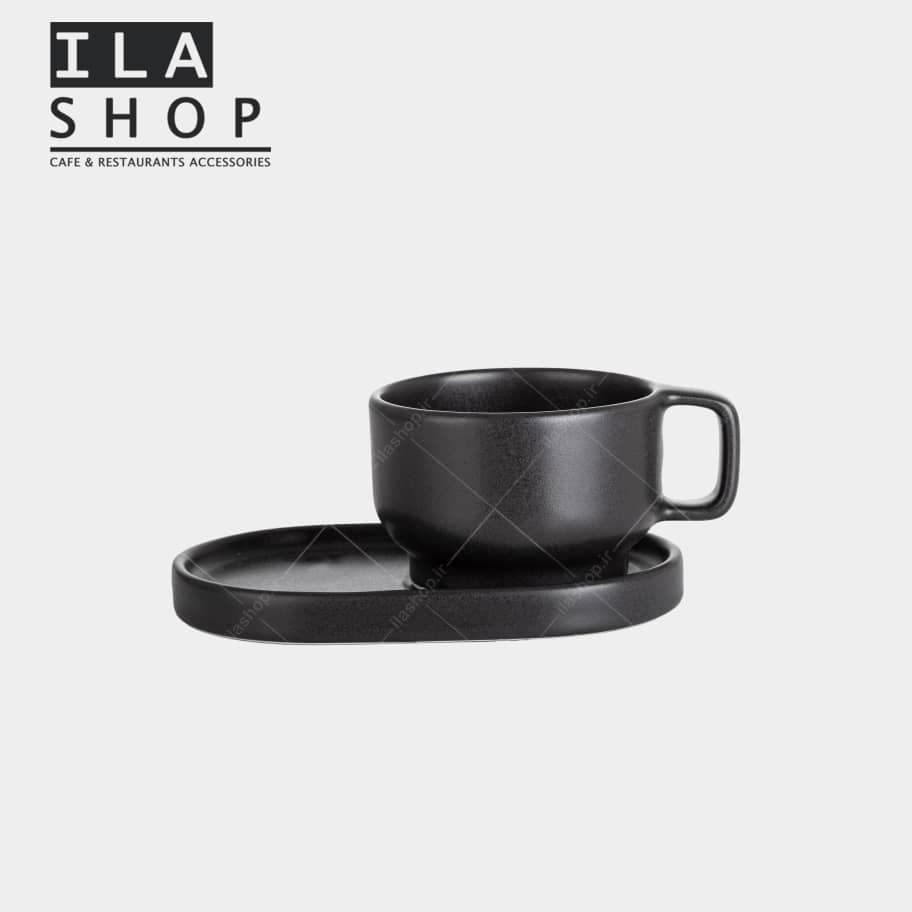 فنجان کاپوچینو مشکی آرتیزان شش عددی ایلا
