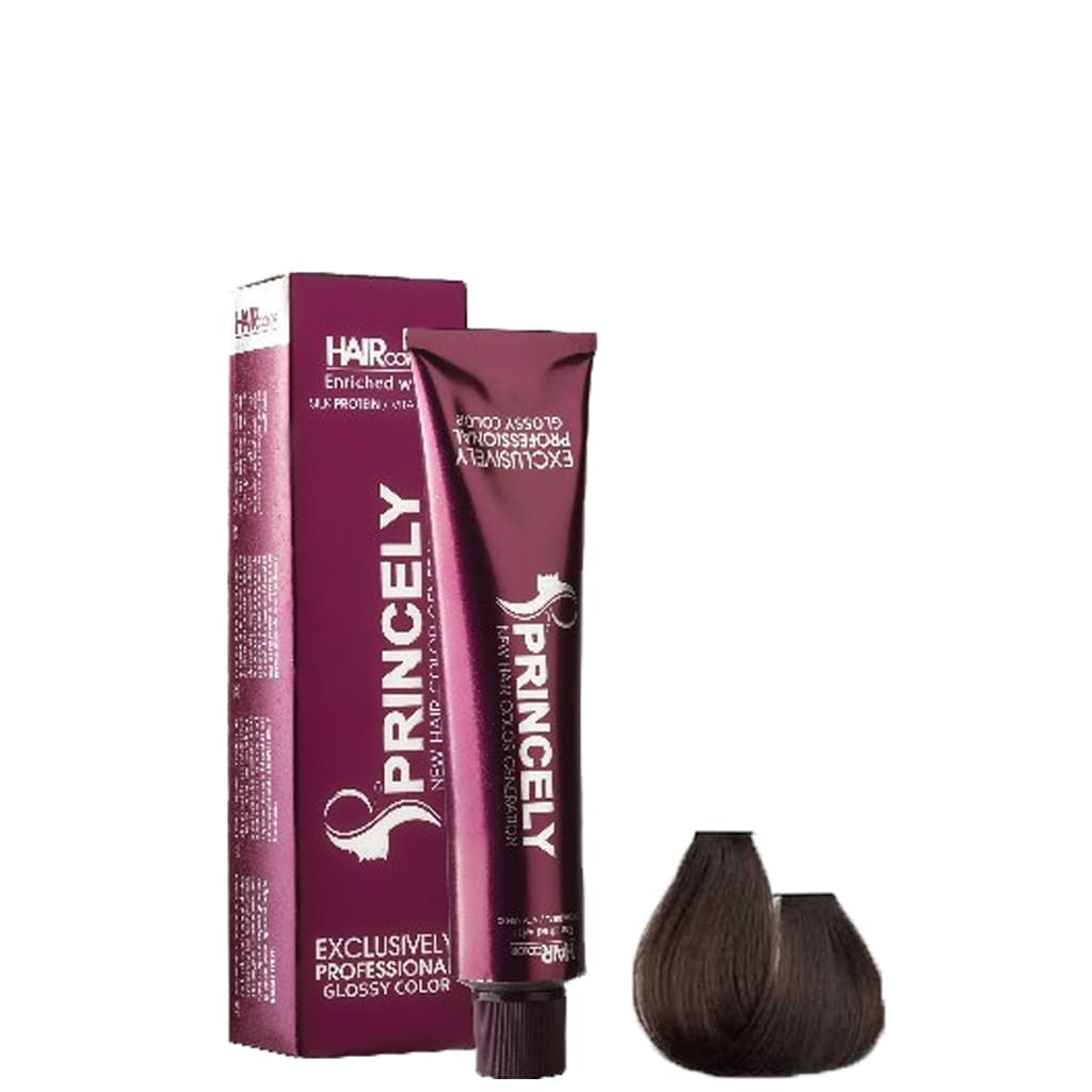 رنگ مو پرنسلی شماره 4.34 قهوه ای تنباکویی متوسط حجم 120 میلی لیتر