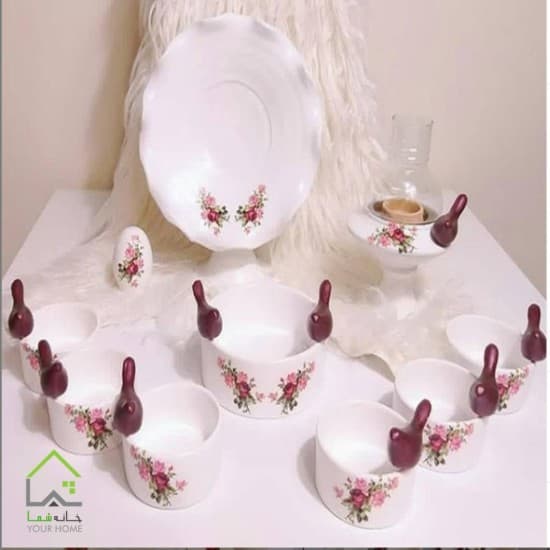 ظروف سفالی هفت سین گل و گنجشک