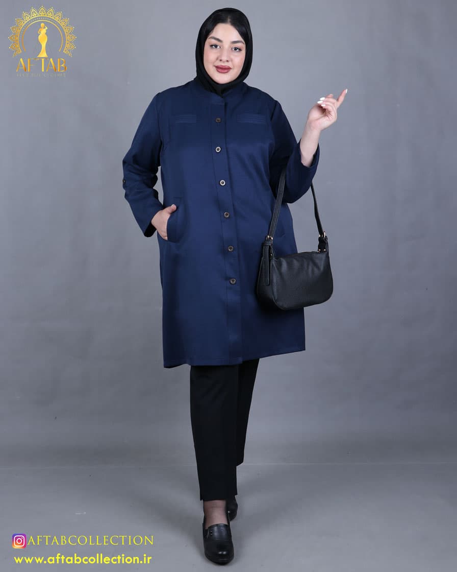 مانتو تنسل4 جیب رسمی سایزبزرگ 5067